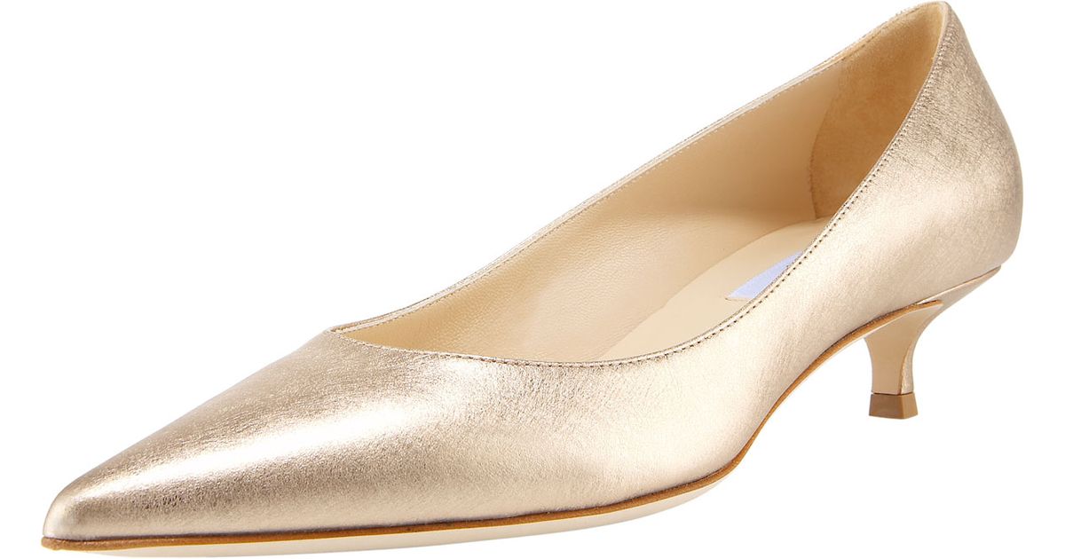 champagne kitten heel shoes