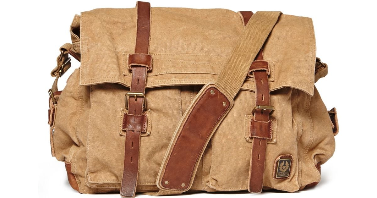 Belstaff Canvas Messenger Bag in Natural for Men | Lyst