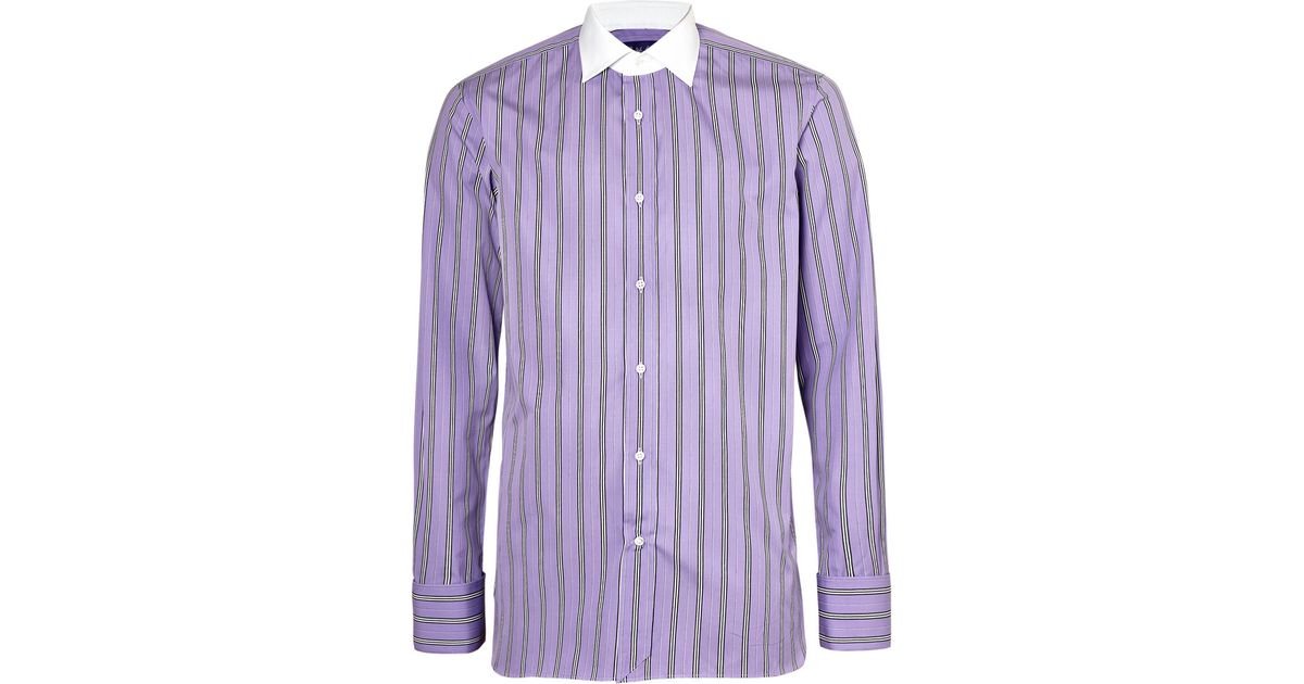 ralph lauren purple striped shirt