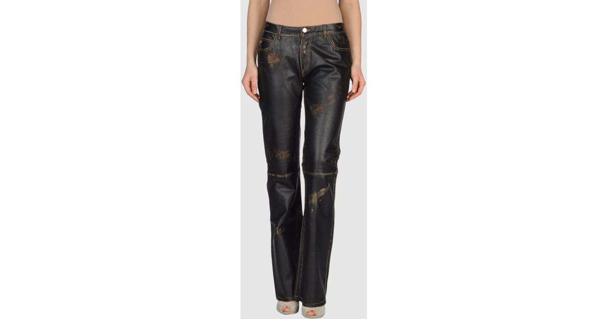 Miss Sixty Leather Pants in Black | Lyst