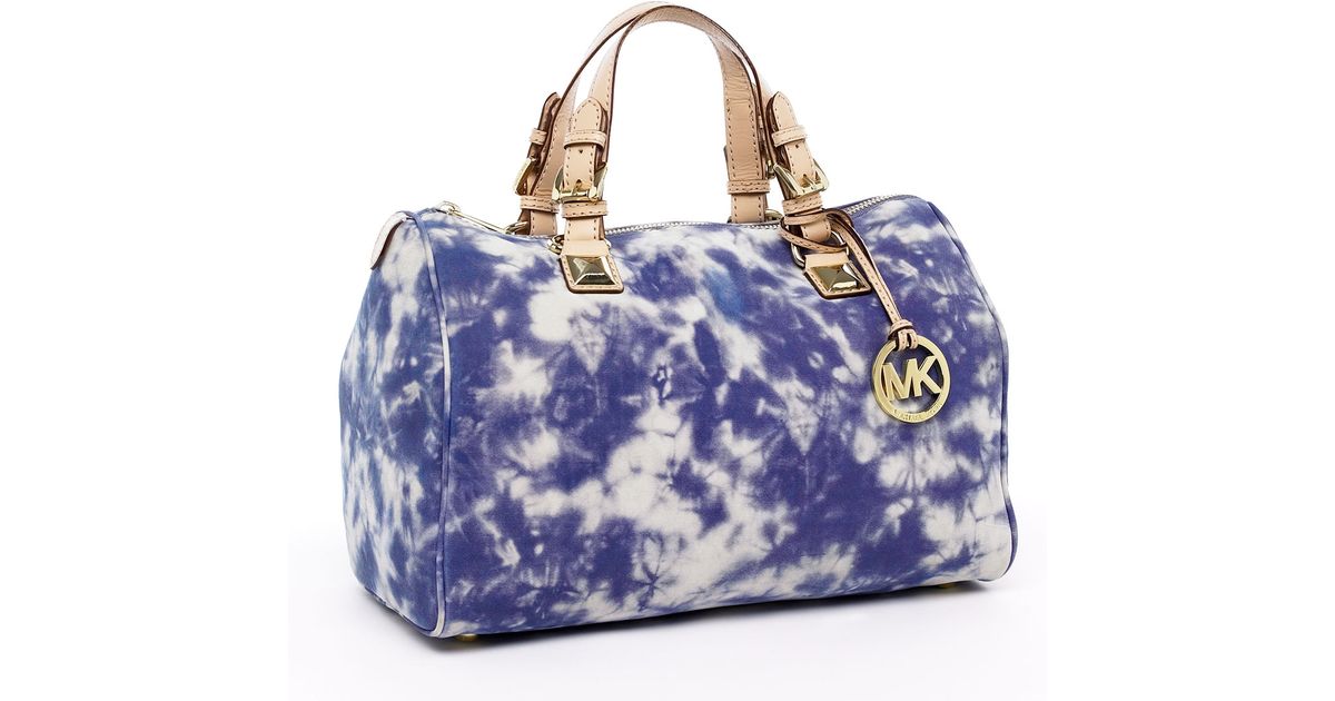 Michael Kors Michael Grayson Tie-dye Large Leather Satchel in Denim