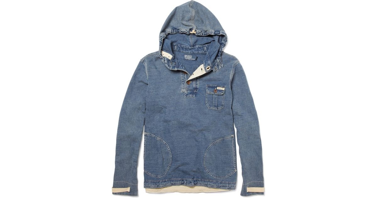 Polo Ralph Lauren Denim Hoodie in Blue for Men | Lyst