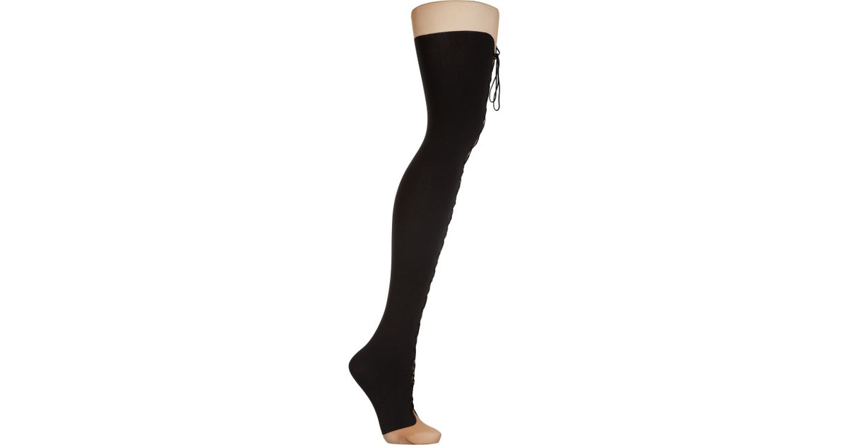 Wolford Artiste Lace-up Tights in Black - Lyst