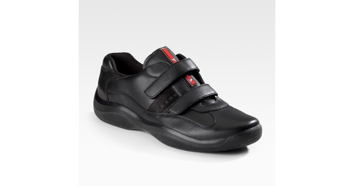 Prada Double-strap Sneakers in Black for Men | Lyst