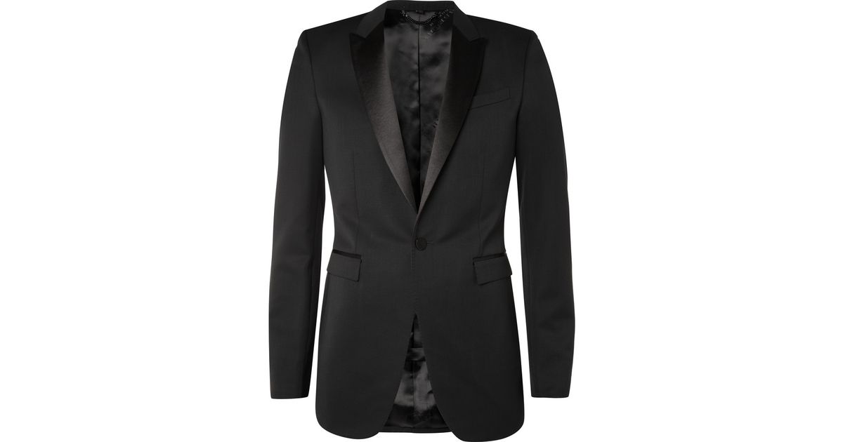 Burberry Prorsum Tailored Tuxedo Suit Jacket in Black for ...