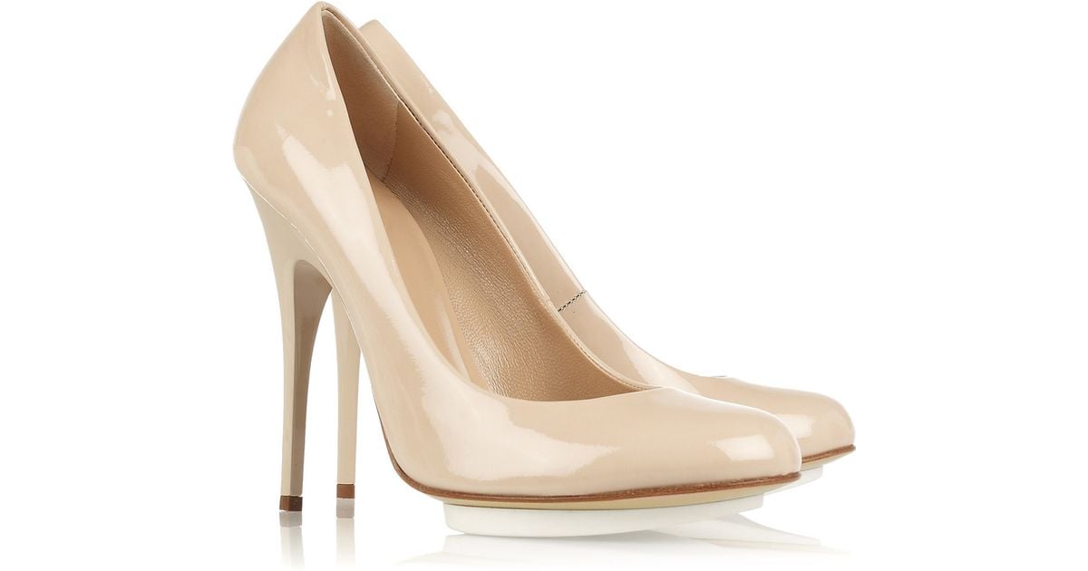 Giuseppe Zanotti Patent-leather Pumps in Nude (Natural) - Lyst