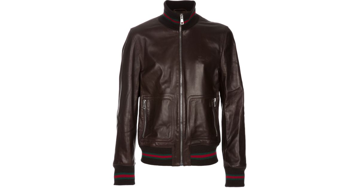 gucci brown leather jacket