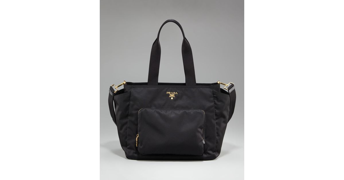 Prada Vela Baby Bag in Black | Lyst  