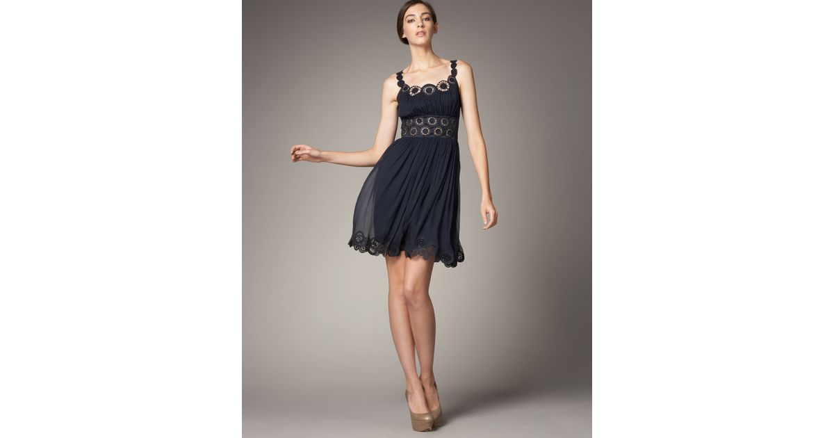 Lyst Catherine Malandrino Sleeveless Dress With Cutout Lyst Catherine Malandrino Sleeveless Dress With Cutout Embroidery In Blue