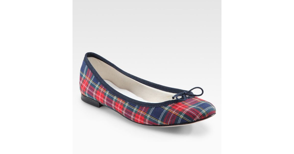 plaid ballet flats