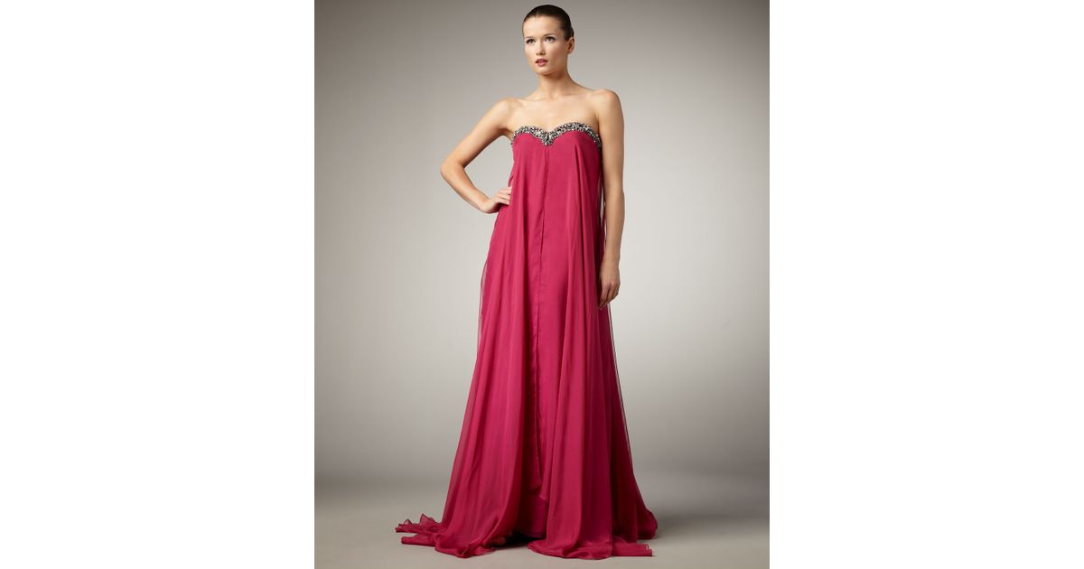 strapless flowy dress