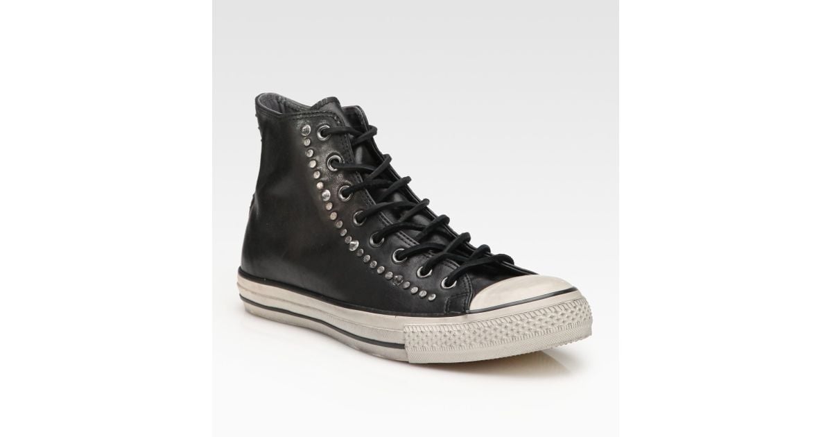 Converse John Varvatos Studded Leather High-tops in Black for Men - Lyst