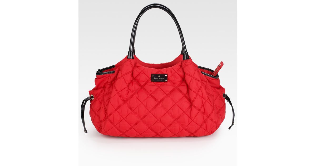 Kate Spade Stevie Quilted Baby Bag In Red Lyst Kate Spade Stevie Quilted Baby Bag In
