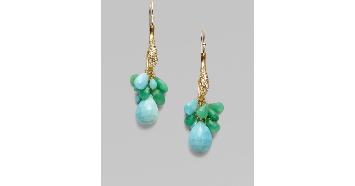 Lyst Alexis Bittar Turquoise And Chrysoprase Earrings In Green