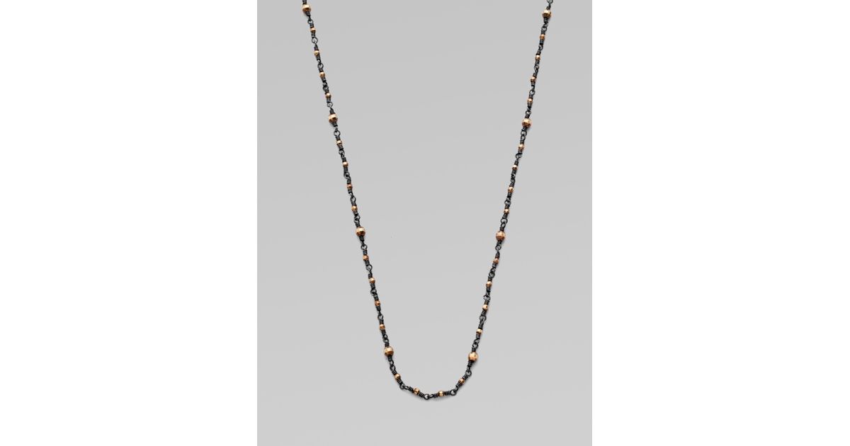 14k Gold Beaded Station Necklace 
