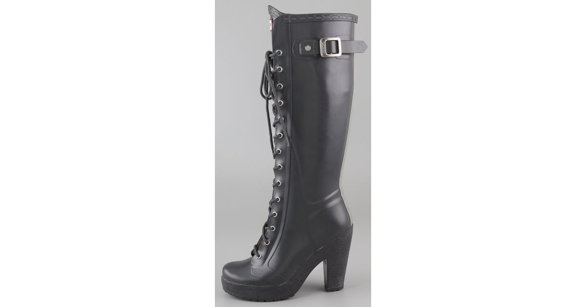 Lace up hunter rain cheap boots
