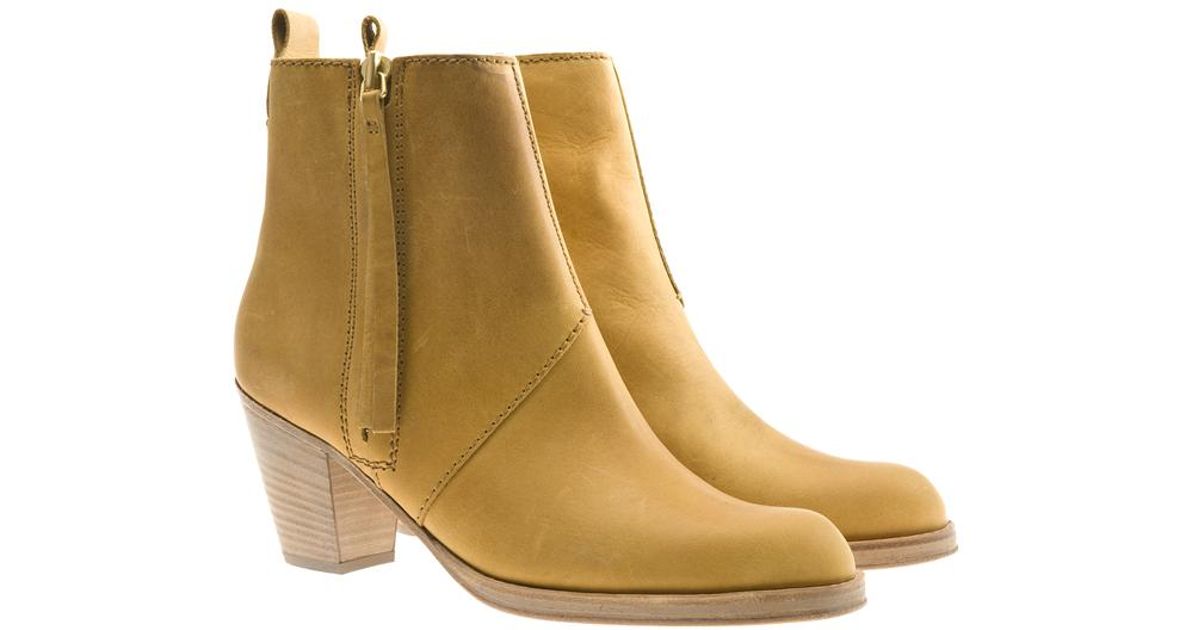 mustard yellow leather boots