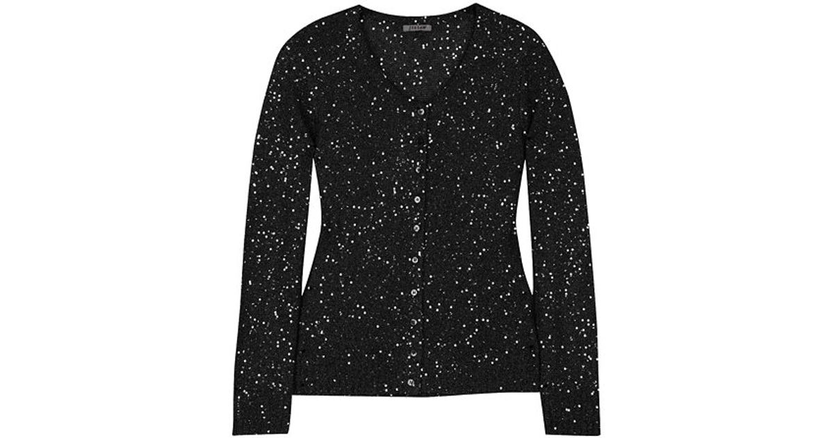 black shimmer cardigan