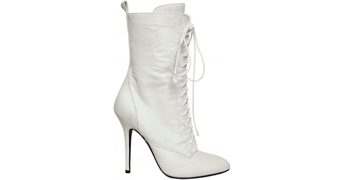 balmain white boots