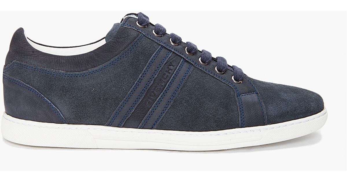 Givenchy Thin Sole Patch Sneakers In Navy Blue For Men Lyst