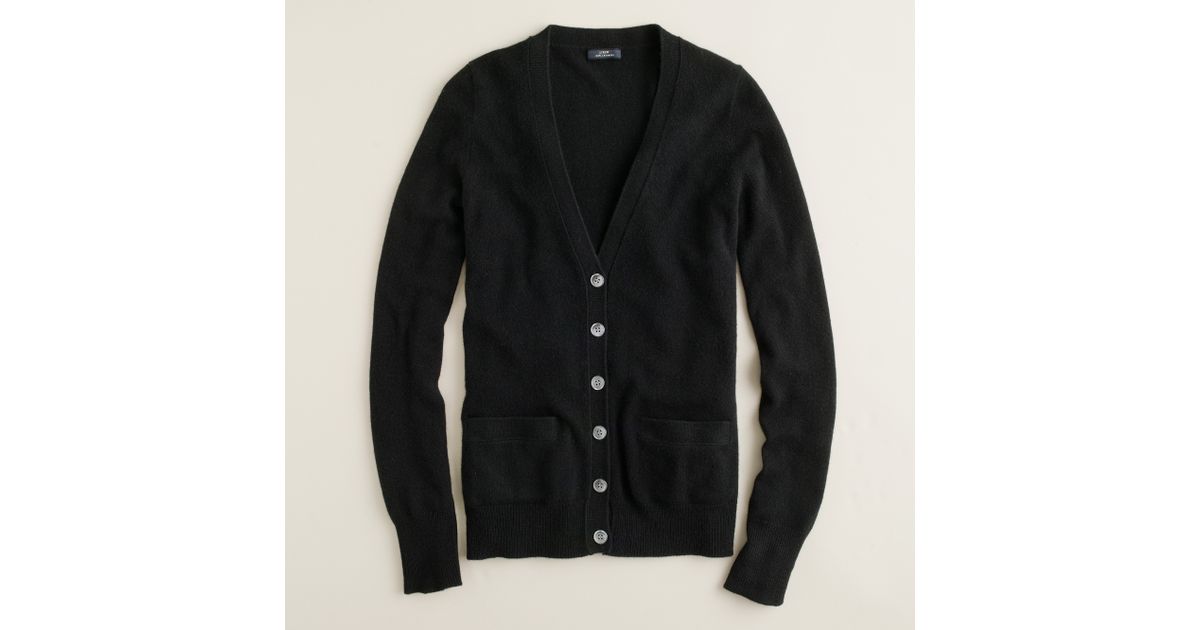 J.Crew Collection Cashmere Boyfriend Cardigan Sweater in Black | Lyst