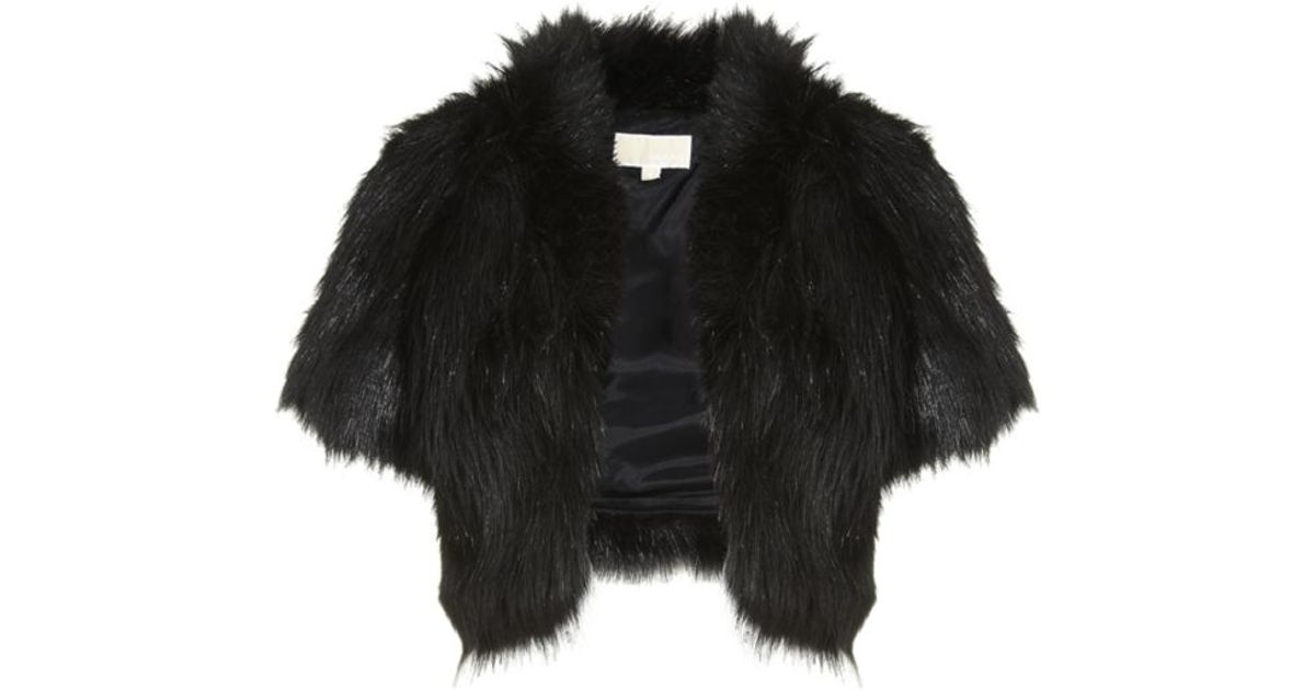 black faux fur bolero jacket