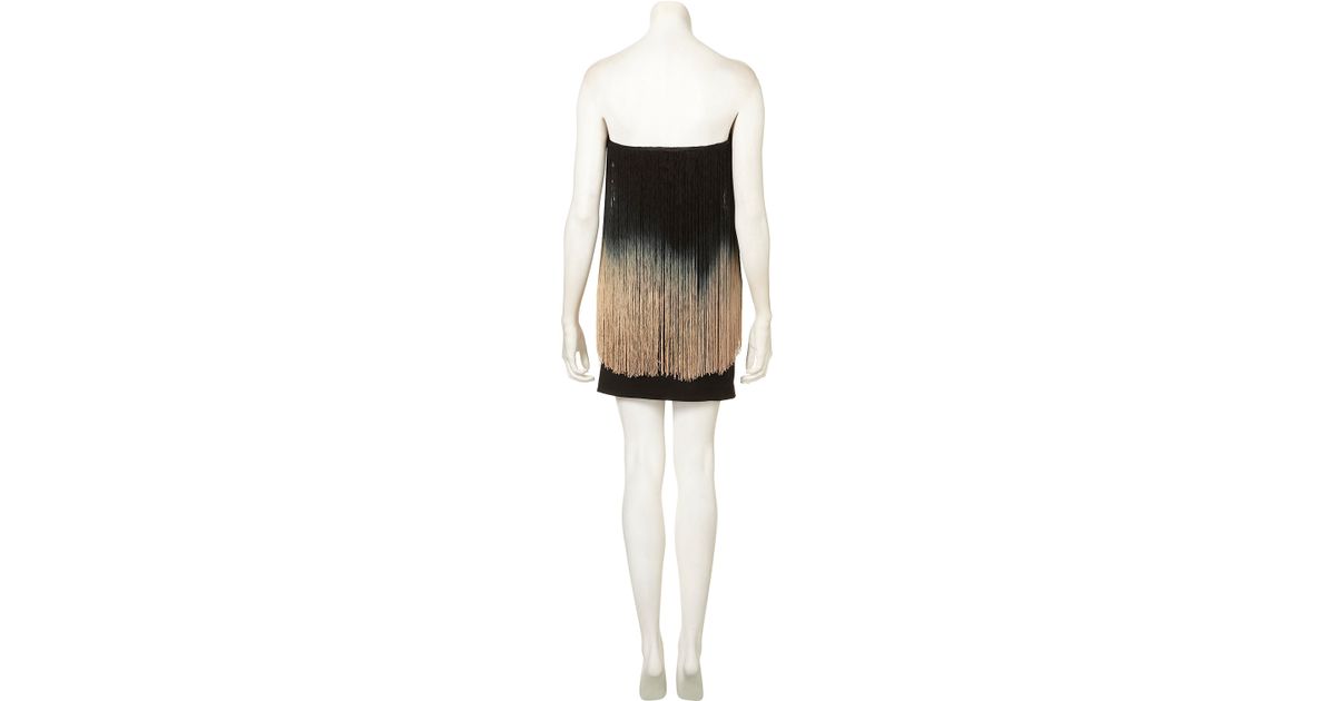 topshop sequin fringe bandeau dress