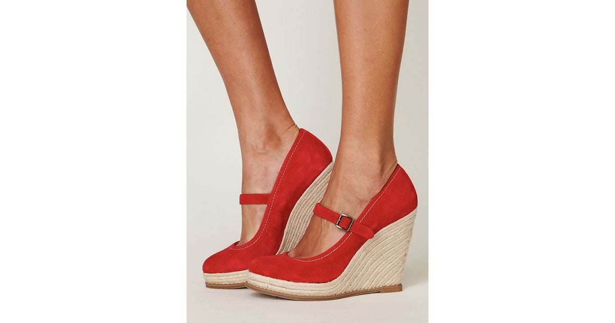 Free People Mary Jane Espadrille in Red - Lyst