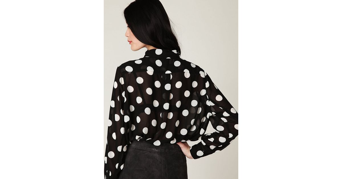 free people polka dot shirt