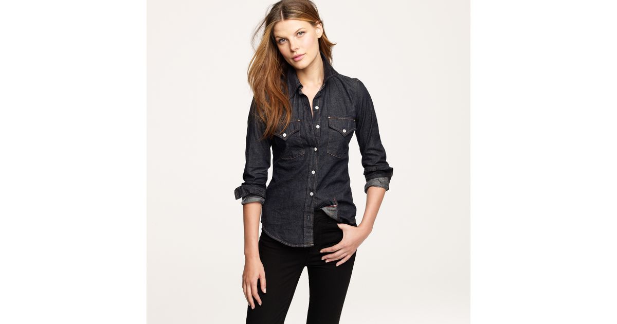 dark jean shirt