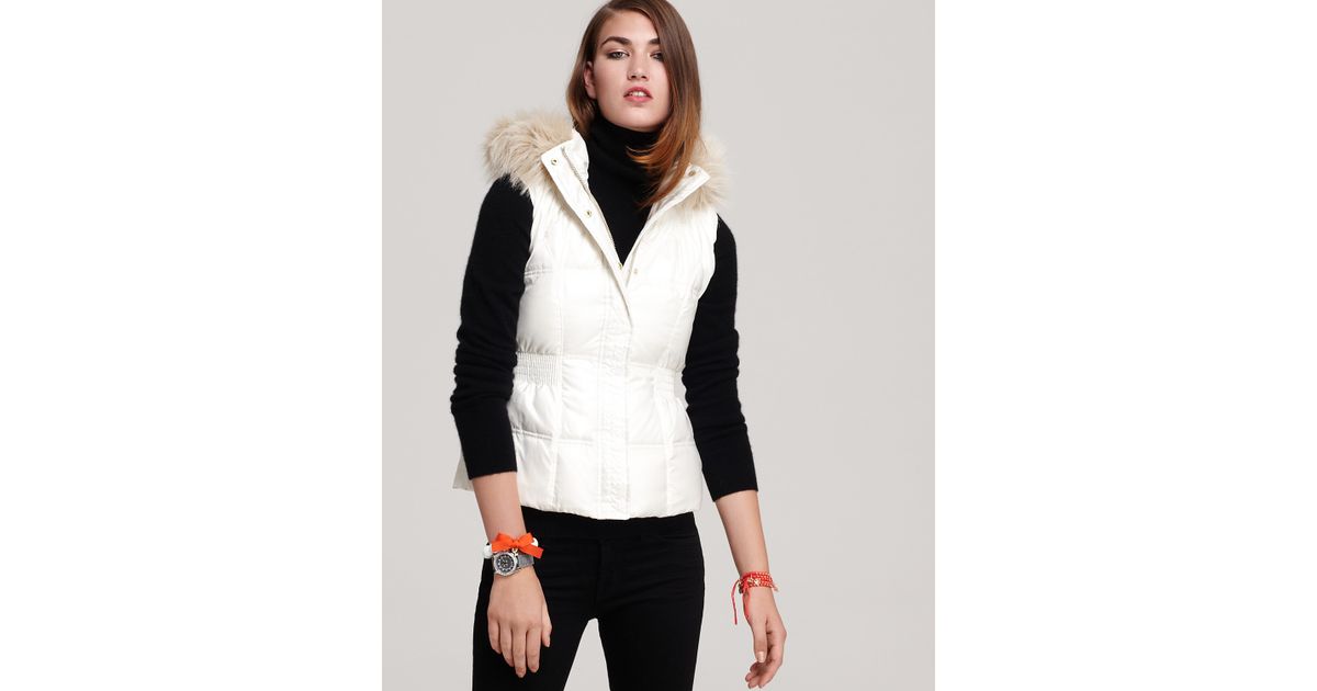 Juicy Couture Puffer Vest With Faux Fur, Juicy Couture Faux Fur Coat Pink And White