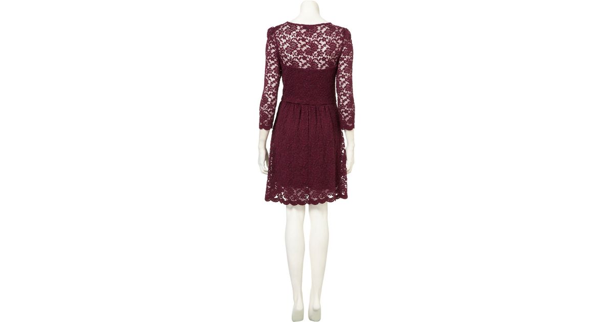 topshop burgundy lace dress