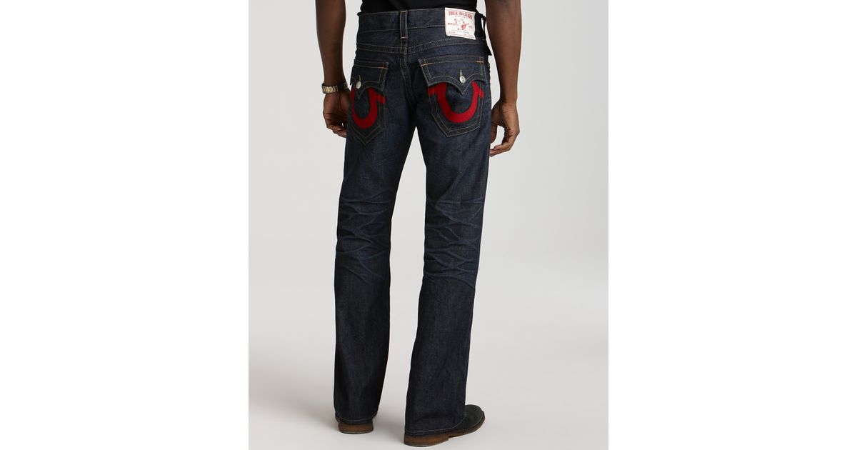 Ash True Religion Ricky Red Stitch Nashville Jeans in Blue for Men | Lyst