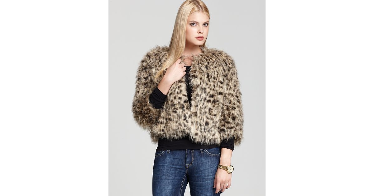 michael kors faux fur leopard coat