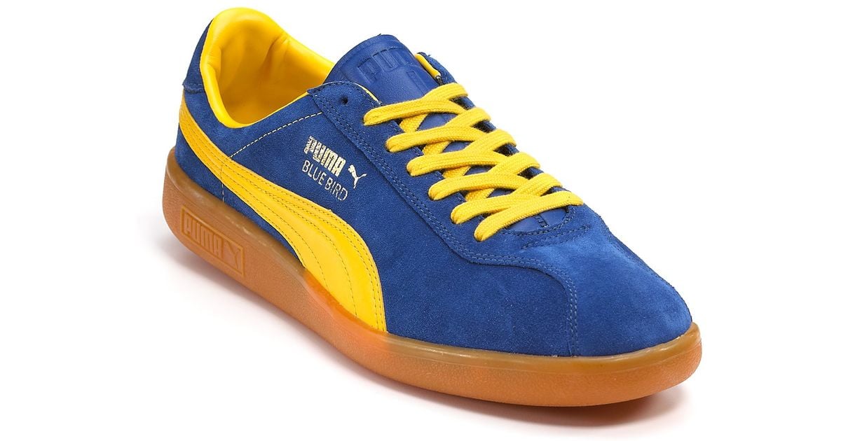 puma blue yellow sneakers