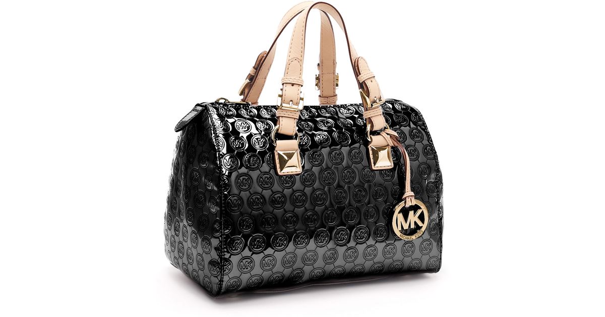 michael kors grayson grommet black satchels
