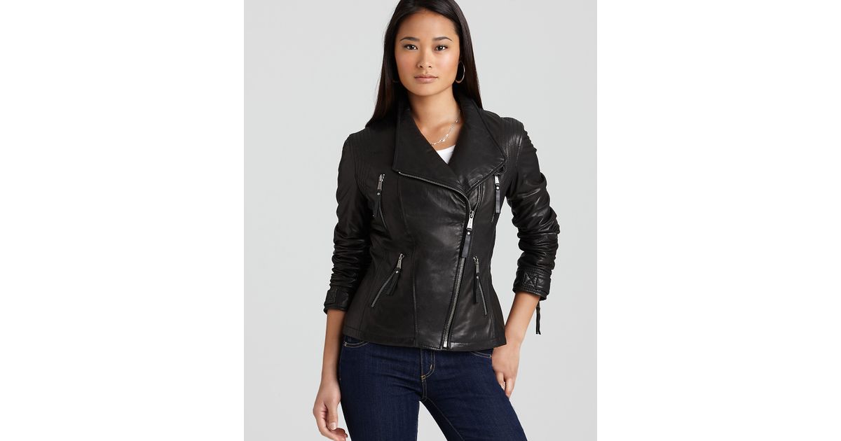 michael kors asymmetrical leather jacket
