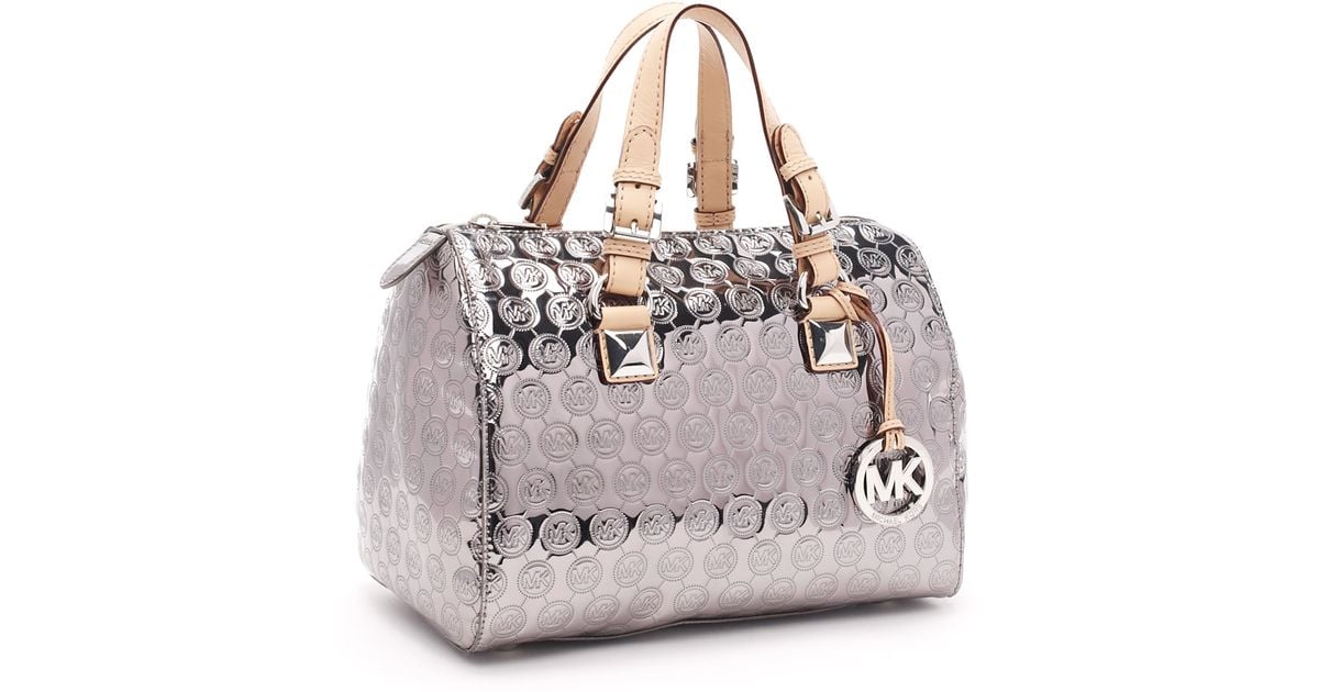 silver metallic mk purse