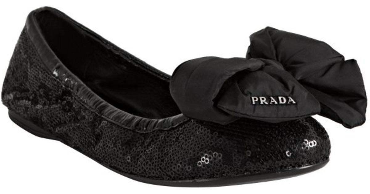 prada ballerina flats with bow