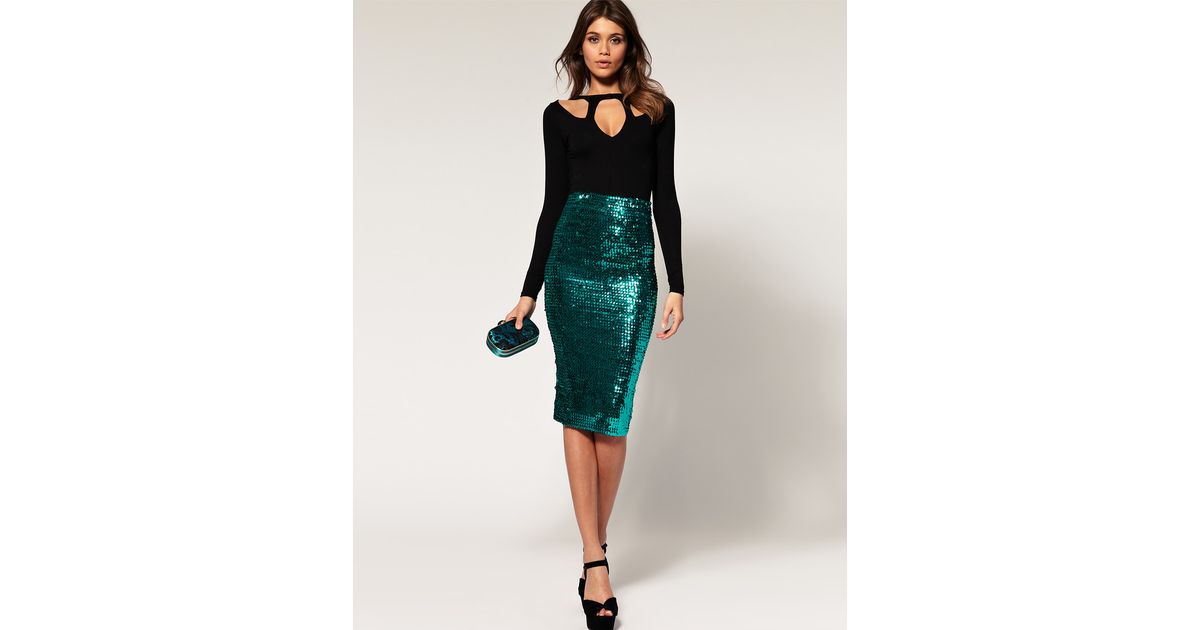sequin pencil skirt asos