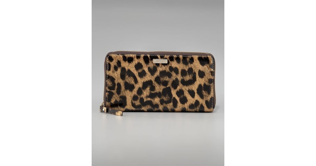 Kate Spade Leather Leopard Print Lacey Wallet Lyst 0318
