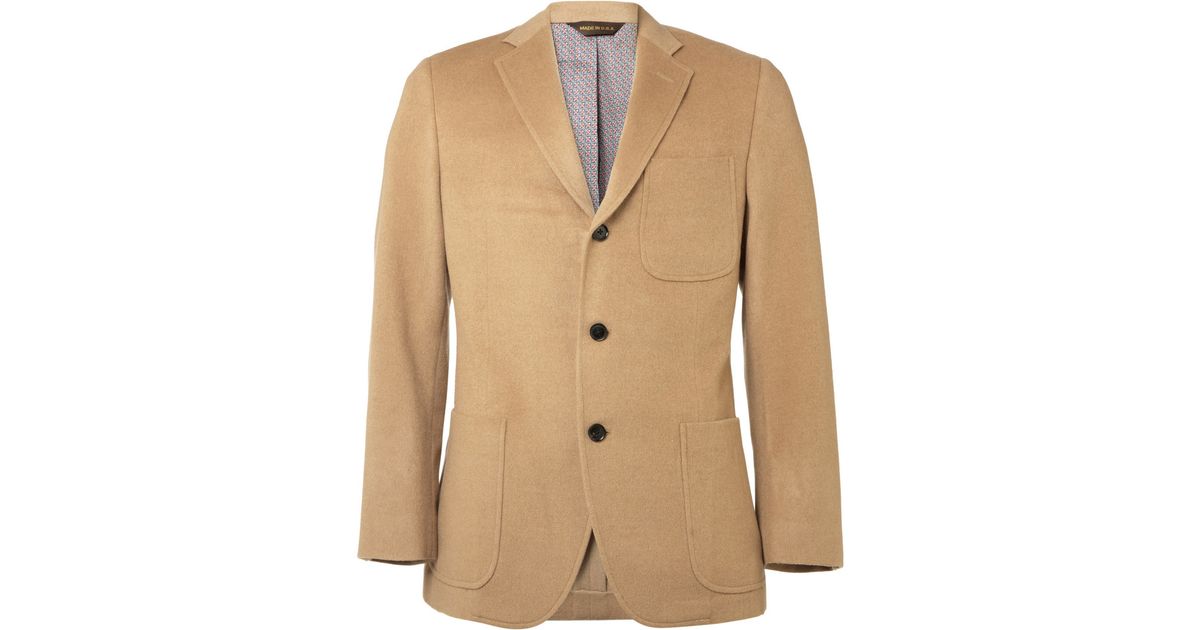 Billy Reid Slim Fit Camel Hair Suit Jacket in Natural for Men | Lyst