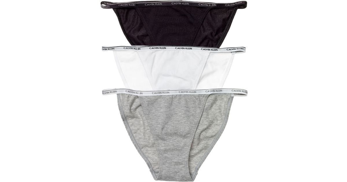 Calvin Klein Underwear Ck One Cotton String Bikini in Black | Lyst