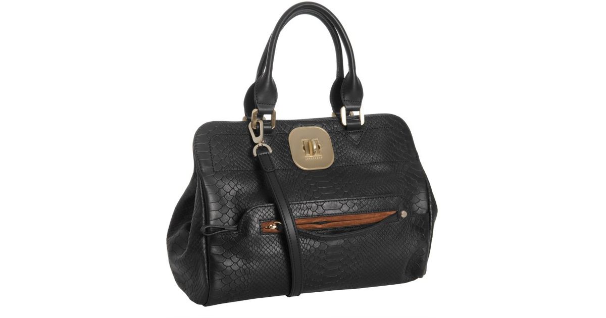 Lyst Longchamp Black Croc Embossed Leather Gatsby Handbag In
