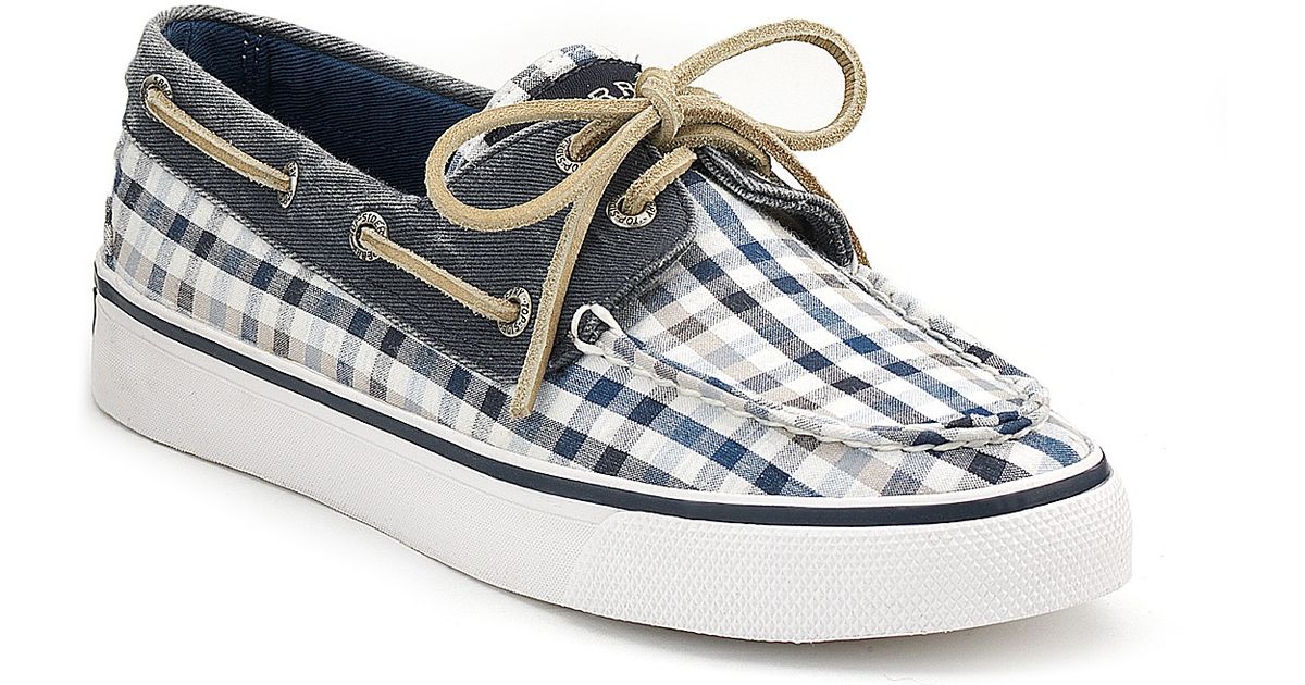 Sperry TopSider Bahama 2eye Plaid Boat Shoes in Blue Lyst