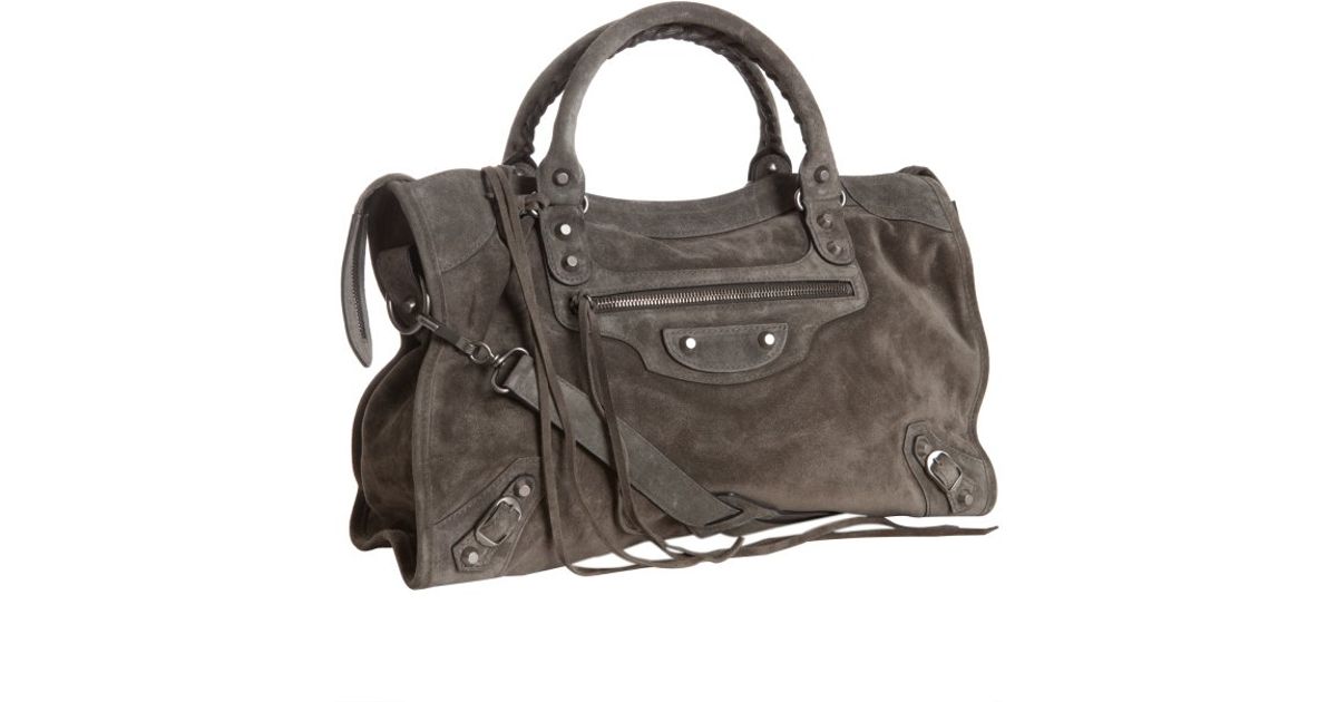 balenciaga grey suede