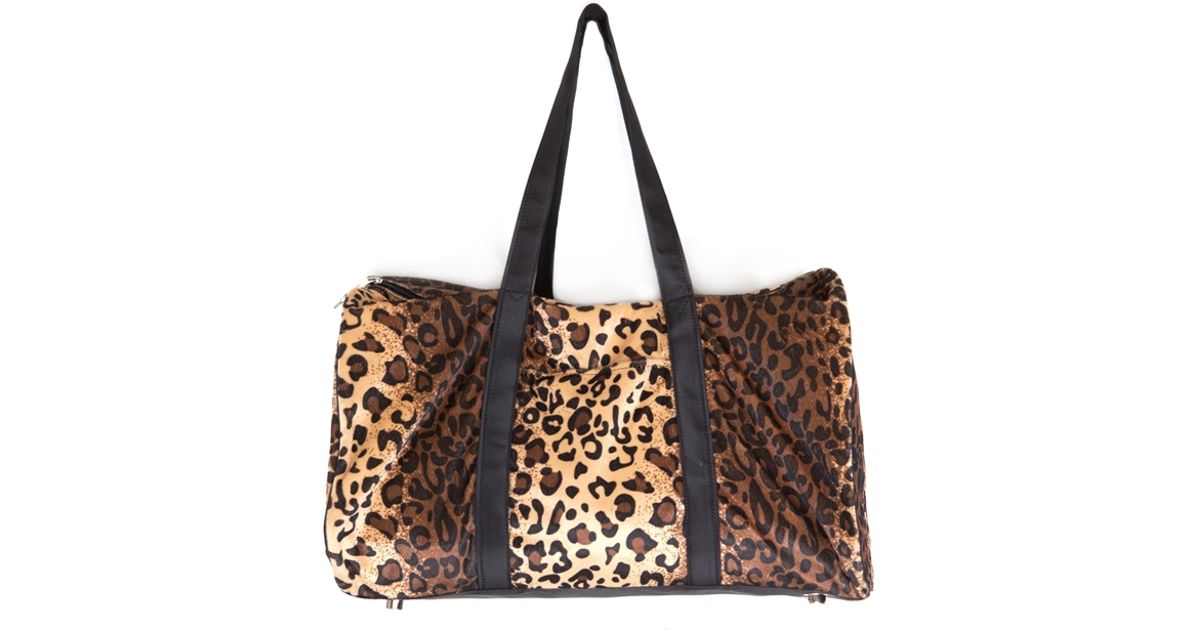 Nasty Gal Brown Leopard Duffle Bag