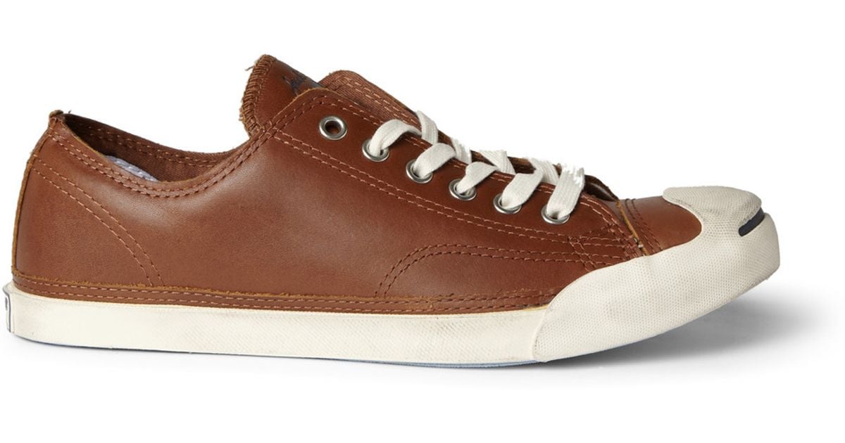 Converse Jack Purcell Leather Sneakers in Brown Men | Lyst