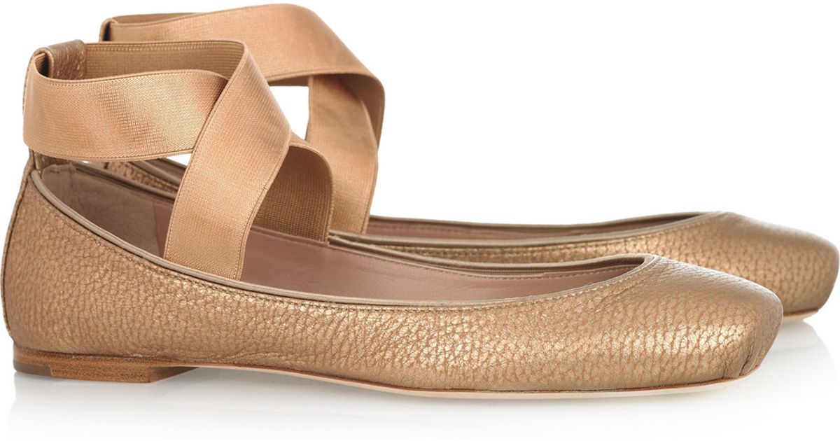 chloe leather ballet flats