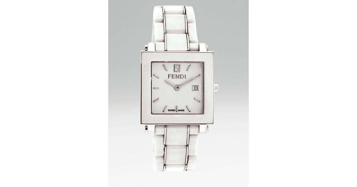 fendi white ceramic watch